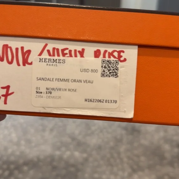 Hermes Pink and Black Oran Slide Sandals - Picture 6 of 9